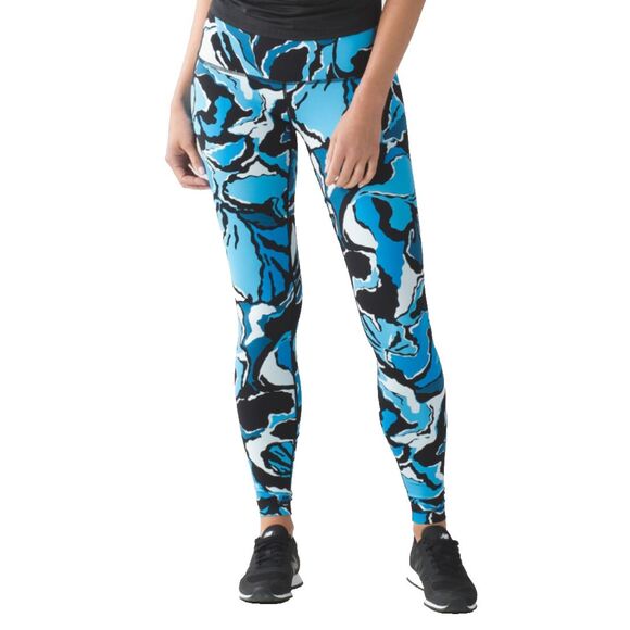 Lululemon Wunder Under High Rise Yoga Pants Leggings Beach Blanket Blue Ice sz 6 - Picture 1 of 10